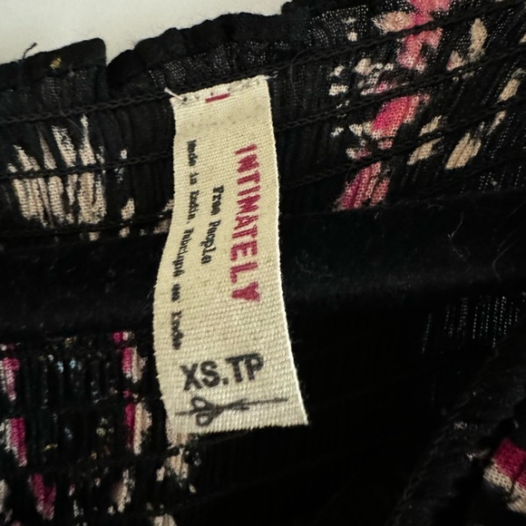 Intimately Free People Garden Party Maxi Dress XS Black Floral Smocked - Picture 6 of 6